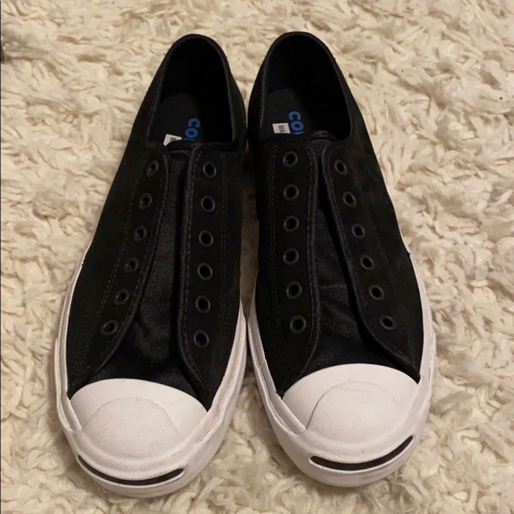 Black suede Jack Purcell Converse
